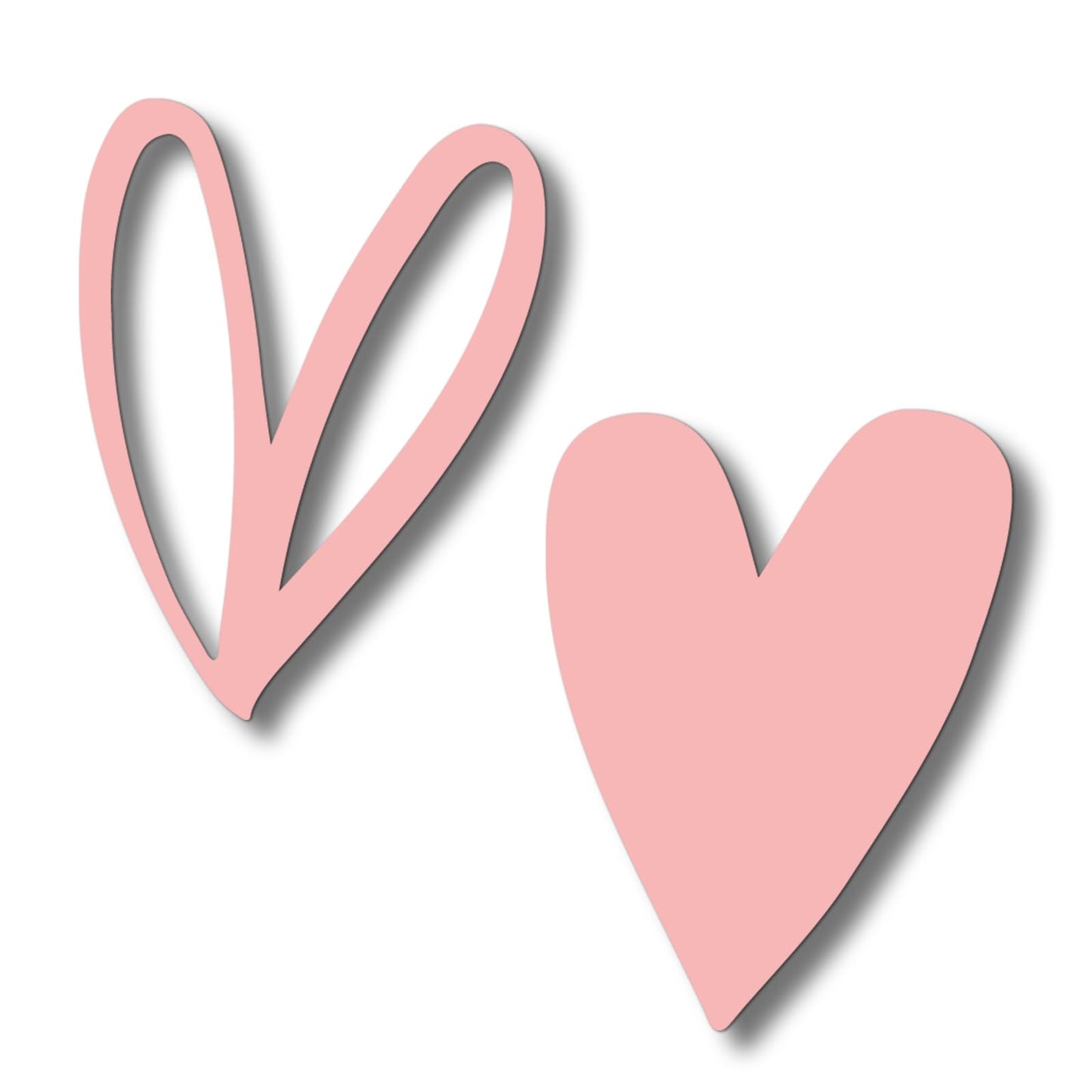 Vineland Metal Heart Wall Art Decor, Pink Minimalist Wall Sculptures for Living Room Bedroom Bathroom Kitchen Decorations, Housewarming Gifts, 5.9x7.8 Inches, Set of 2
