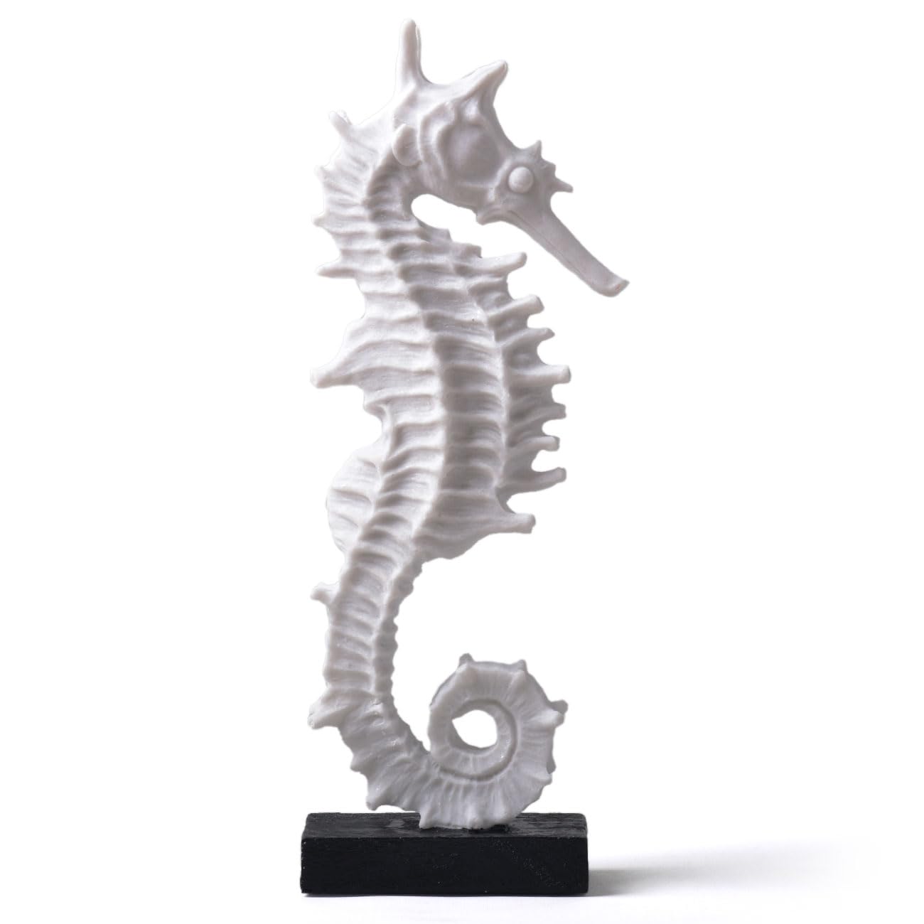 HAUCOZE Seahorse Statue Ocean Decor Modern Home Sculpture Polyresin Table Centerpiece Gift Art for Bookshelf Bedroom 13.4 Inch