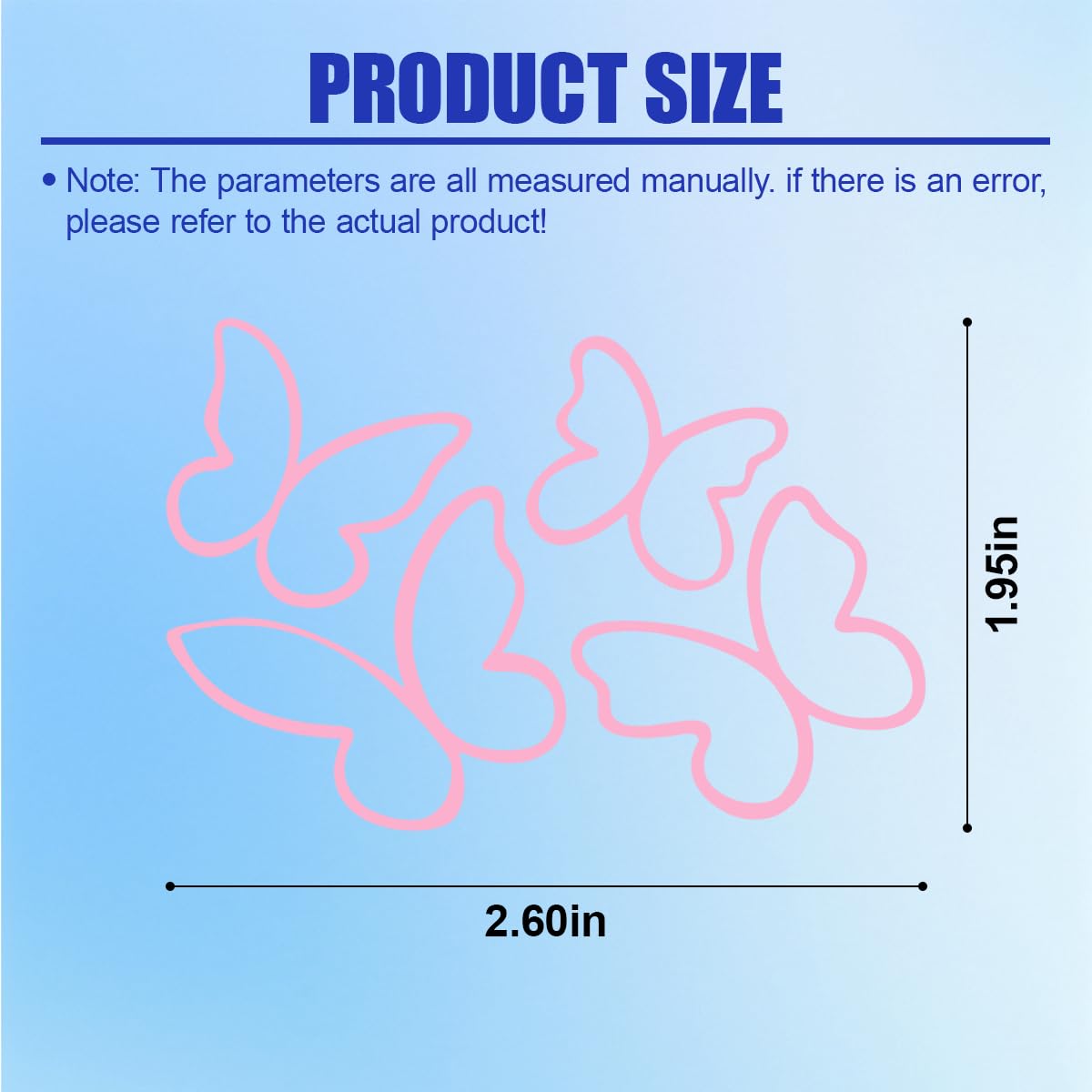 KPFILEH Butterfly Car Mirror Stickers, Cute Rearview Mirror Accessories, Vinyl Waterproof Car Decorations, Removable Automotive Decals for Window Water Bottle Laptop(Pink)