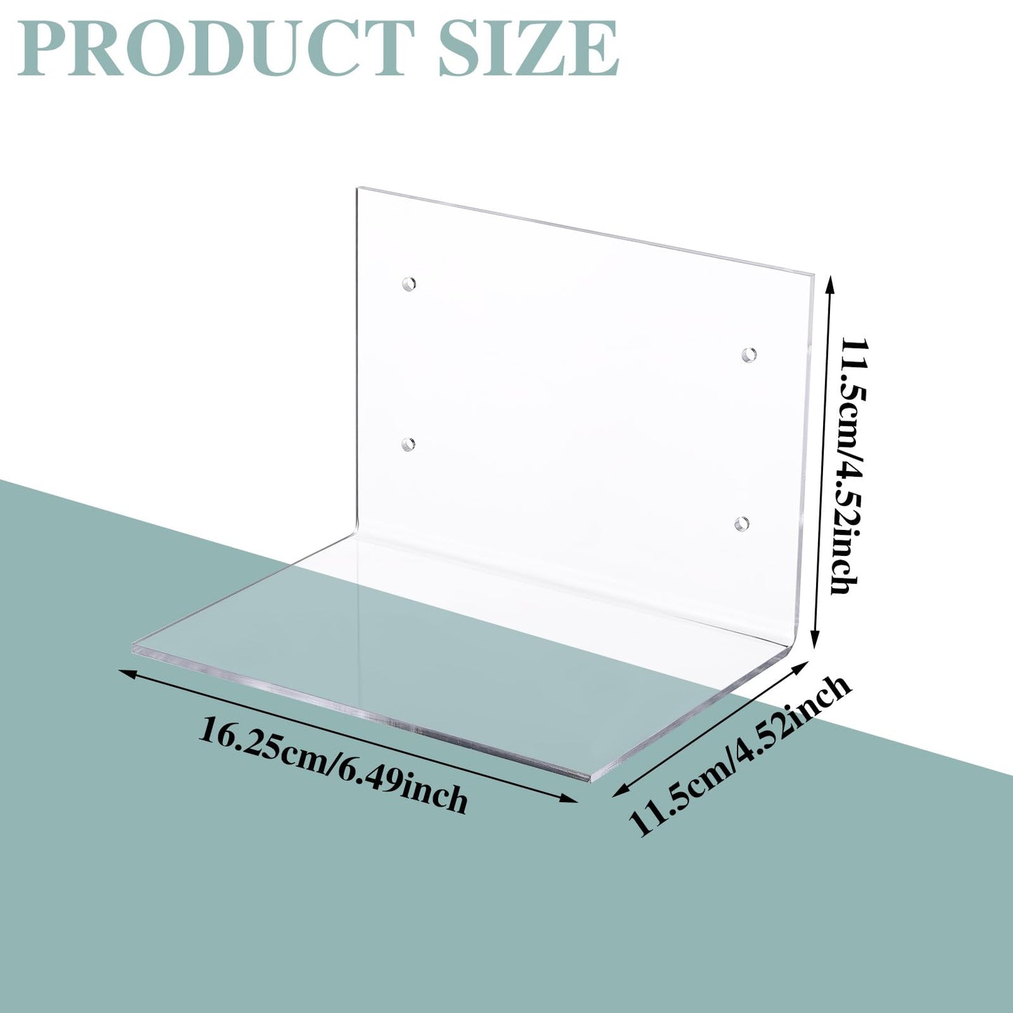 Tenceur 6 Pcs Invisible Floating Bookshelf for Wall, Heavy Duty Wall Mounted Book Organizer Acrylic Floating Shelves Holder for Books Storage Bedroom Living Room Home Office (Clear)