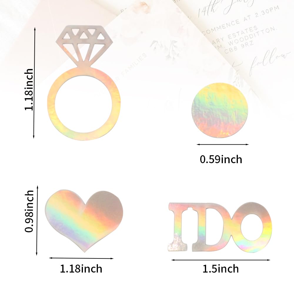 Blopee Wedding Confetti Wedding Bridal Shower Decorations,160 PCS Iridescent I DO Engagement Confetti for Engagement Decorations
