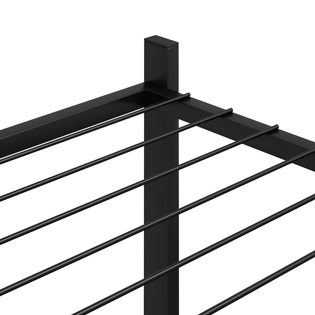 ZXQVLMRS 3-Tier Metal Flower Stand, Rectangular Iron Plant Display Shelf for Indoor Outdoor Garden Balcony Living Room, Stable Pot Holder Rack, Black