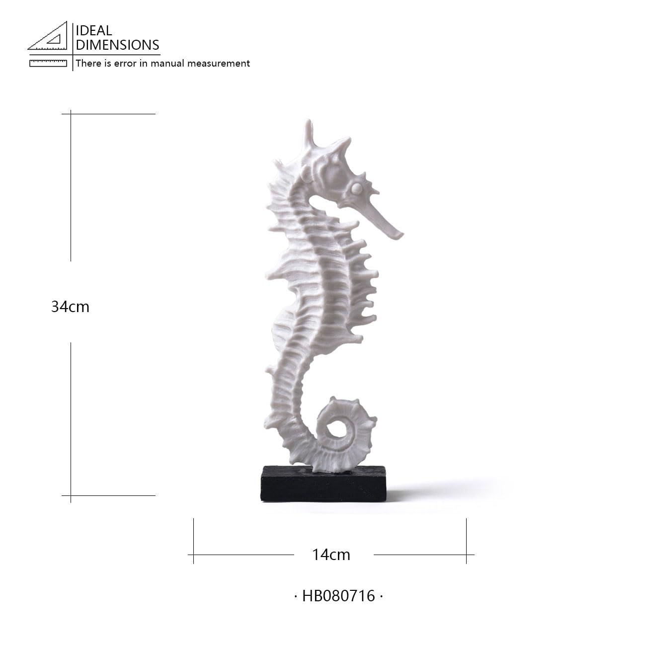 HAUCOZE Seahorse Statue Ocean Decor Modern Home Sculpture Polyresin Table Centerpiece Gift Art for Bookshelf Bedroom 13.4 Inch
