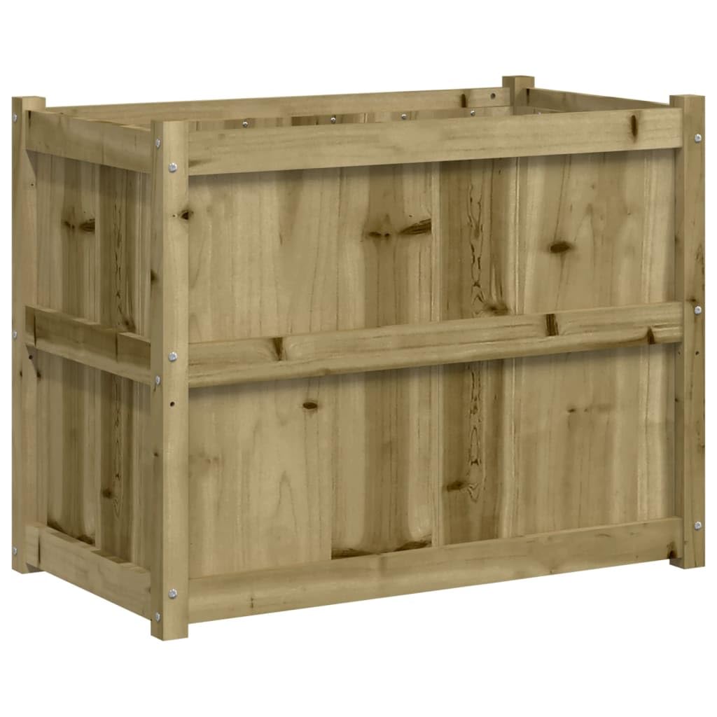 Foknhdi Large Outdoor Garden Planter Box 35 4x35 4x27 6 in Treated Solid Pine Wood Weathered Brown Raised Flower Bed for Patio Balcony Herb Vegetables