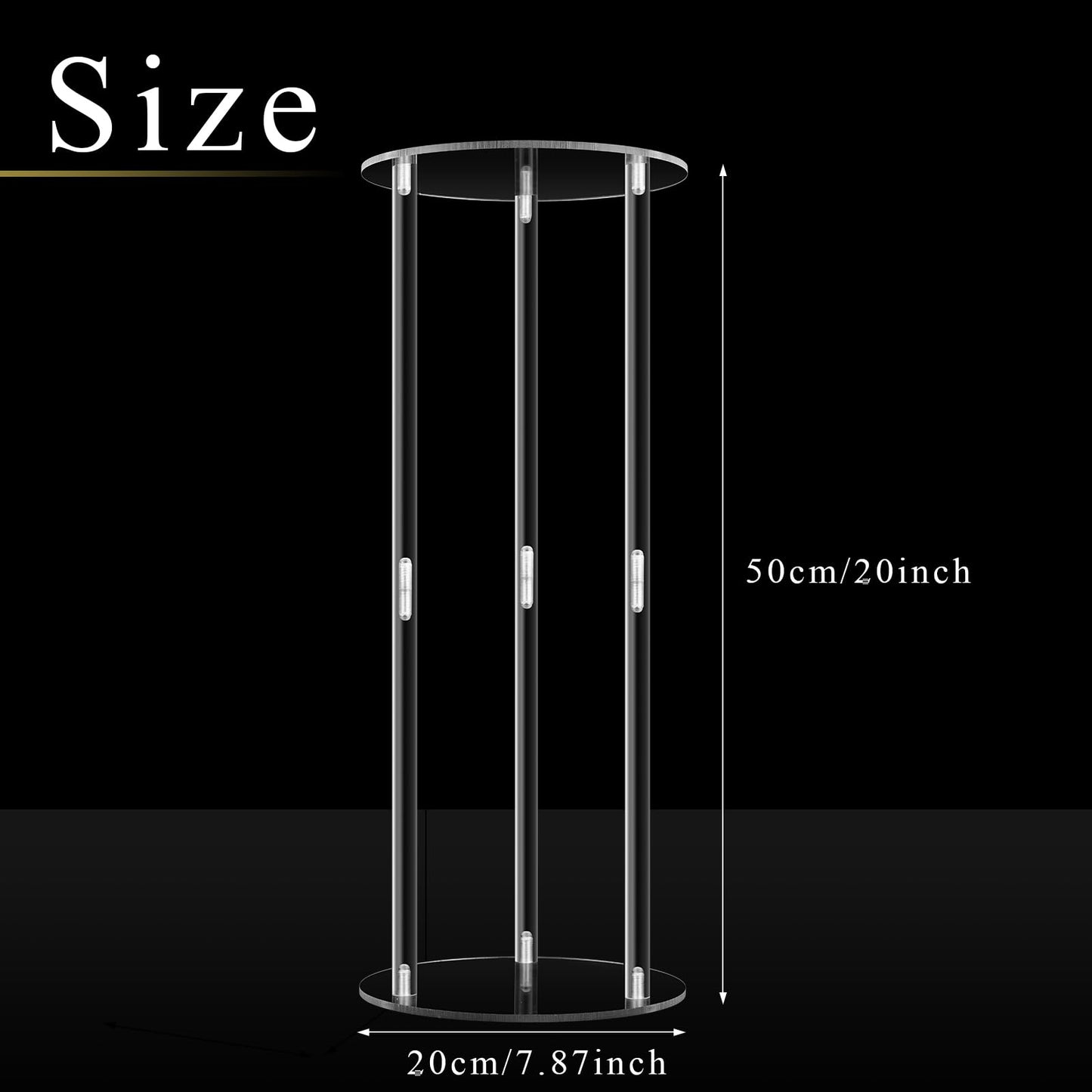 Teenyyou 6 Pcs 20 Inch Tall Acrylic Vase Wedding Centerpieces Clear Flower Stand Acrylic Centerpiece Stand Floral Vase Elegant Display Holder for Wedding Birthday Party Table Decorations