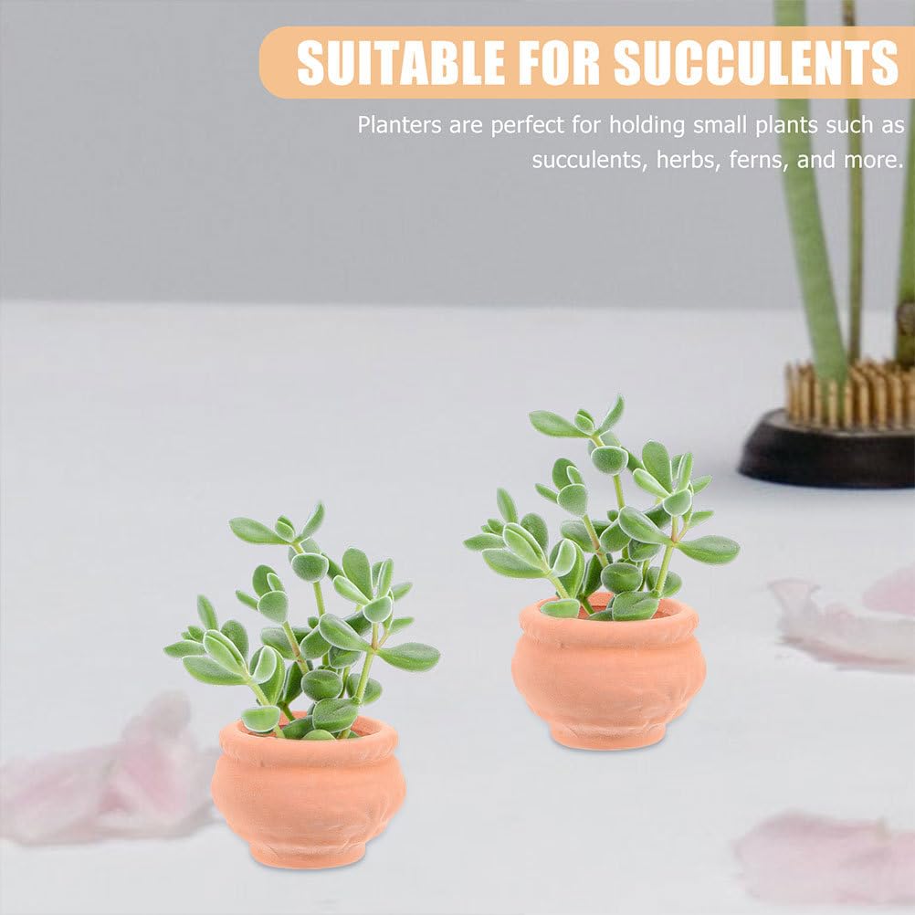Zerodeko Mini Nursery Pots 2 Pack Lightweight Beige Terracotta Plant Containers 1.18X1.18X0.82 Inch Indoor Outdoor Garden Flower Breeding