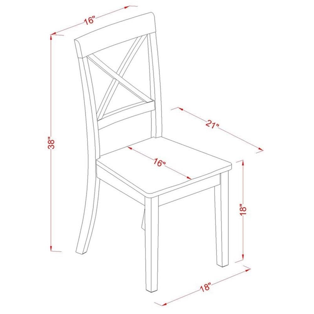 East West Furniture DLBO5-WHI-W 5 Piece Kitchen Table Set for 4 Includes a Round Dining Room Table with Dropleaf and 4 Solid Wood Seat Chairs, 42x42 Inch, Linen White