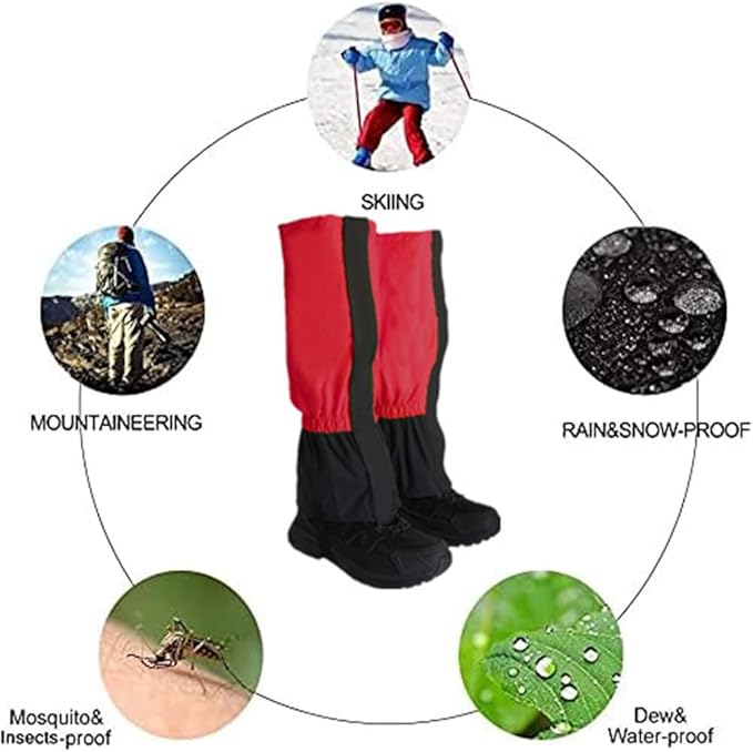 Gaiters for Hiking ??Waterproof and Breathable Leg Gaiters for Women and Men Boots, Adjustable Lightweight Shoes Gaiters for Hunting, Hiking, Mountaineering, Snow Gaiters for Hiking Boots