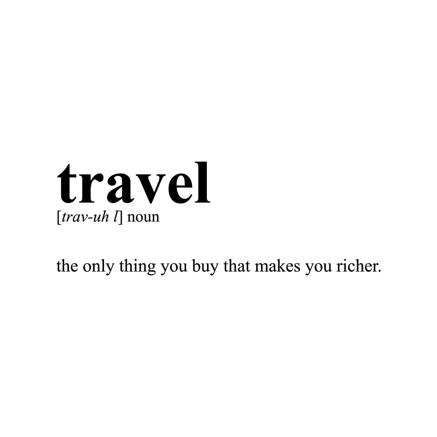 Vinyl Wall Art Decal - Travel Definition - 12" x 35" - Modern Inspirational Traveling Vacations Quote for Home Bedroom Office Workplace Travel Agency Decoration Sticker (Black)