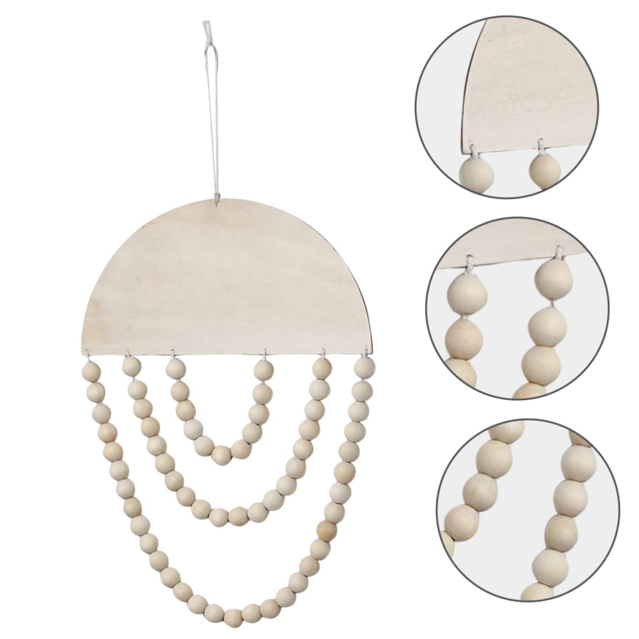 IMIKEYA Bohemian Wooden Bead Wall Hanging Decor Indoor Wall Art Pendant for Bedroom and Living Room Creative Handcrafted Warm Design