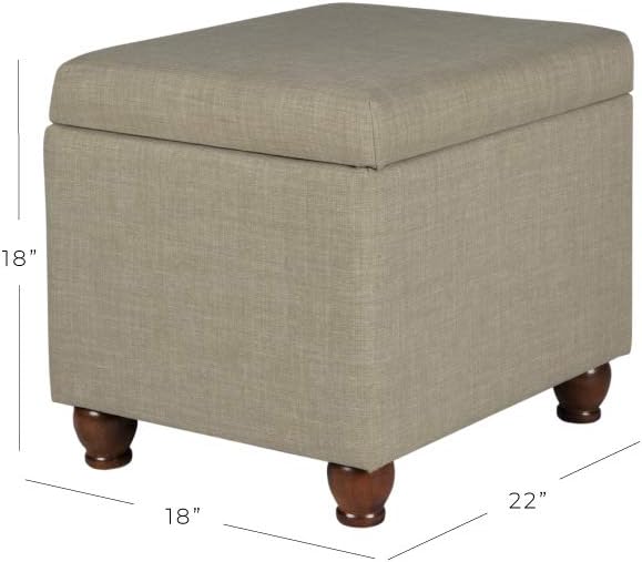 Spatial Order Home Decor | Upholstered MediumRectangular Storage Ottoman | Hinged Lid Ottoman with Storage for Living Room & Bedroom, Tan