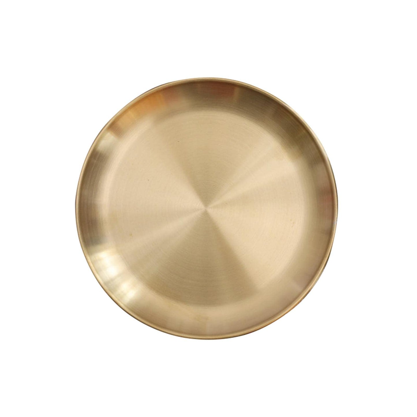 Round Brass Tray, Gold Round Tray, Stainless Steel Large Rounds Trays, Stainless Steel Plate Cosmetics Jewelry Organizer Towel Trays for Home,Matte Brass Finish(Color:20cm)