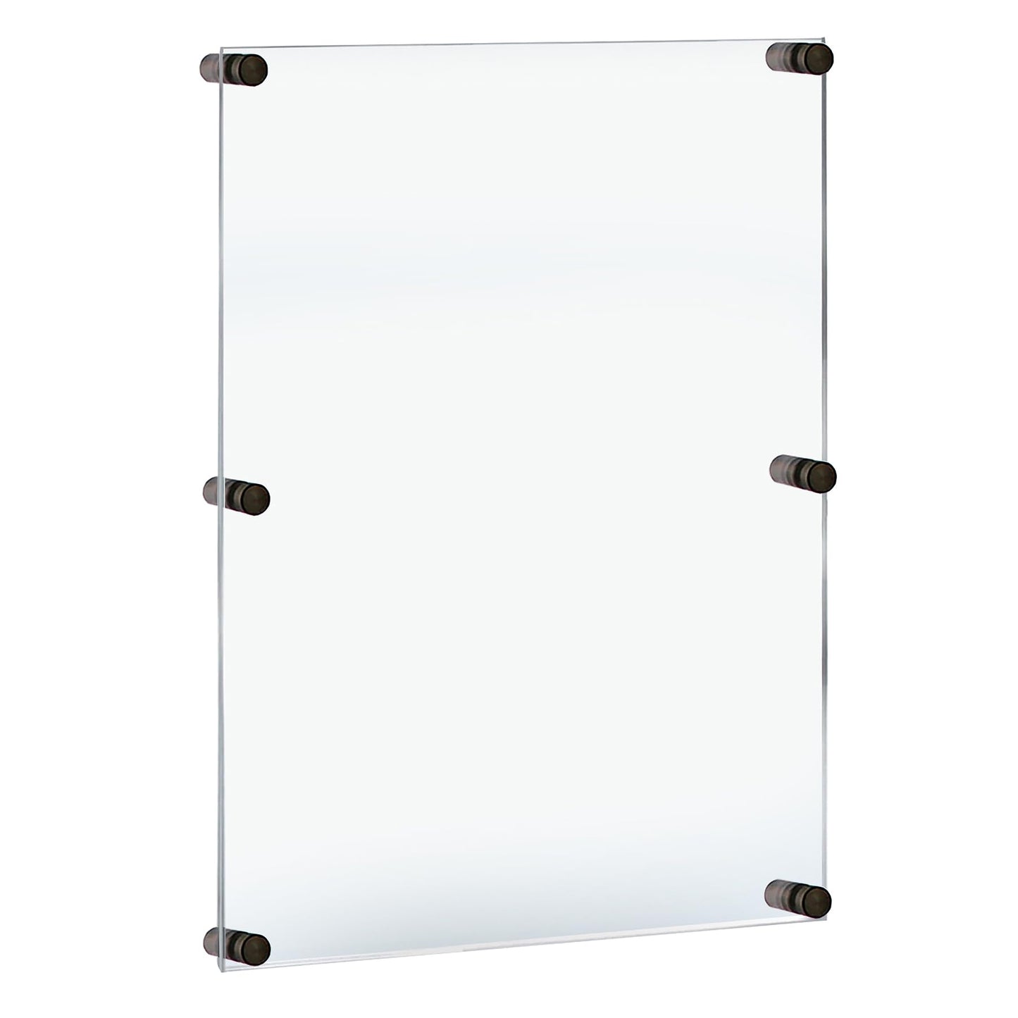 Azar Displays 105536-BLK Acrylic Floating Double Panel Wall Frame, 24" x 36" Graphic Size, Overall 28" x 40", Black