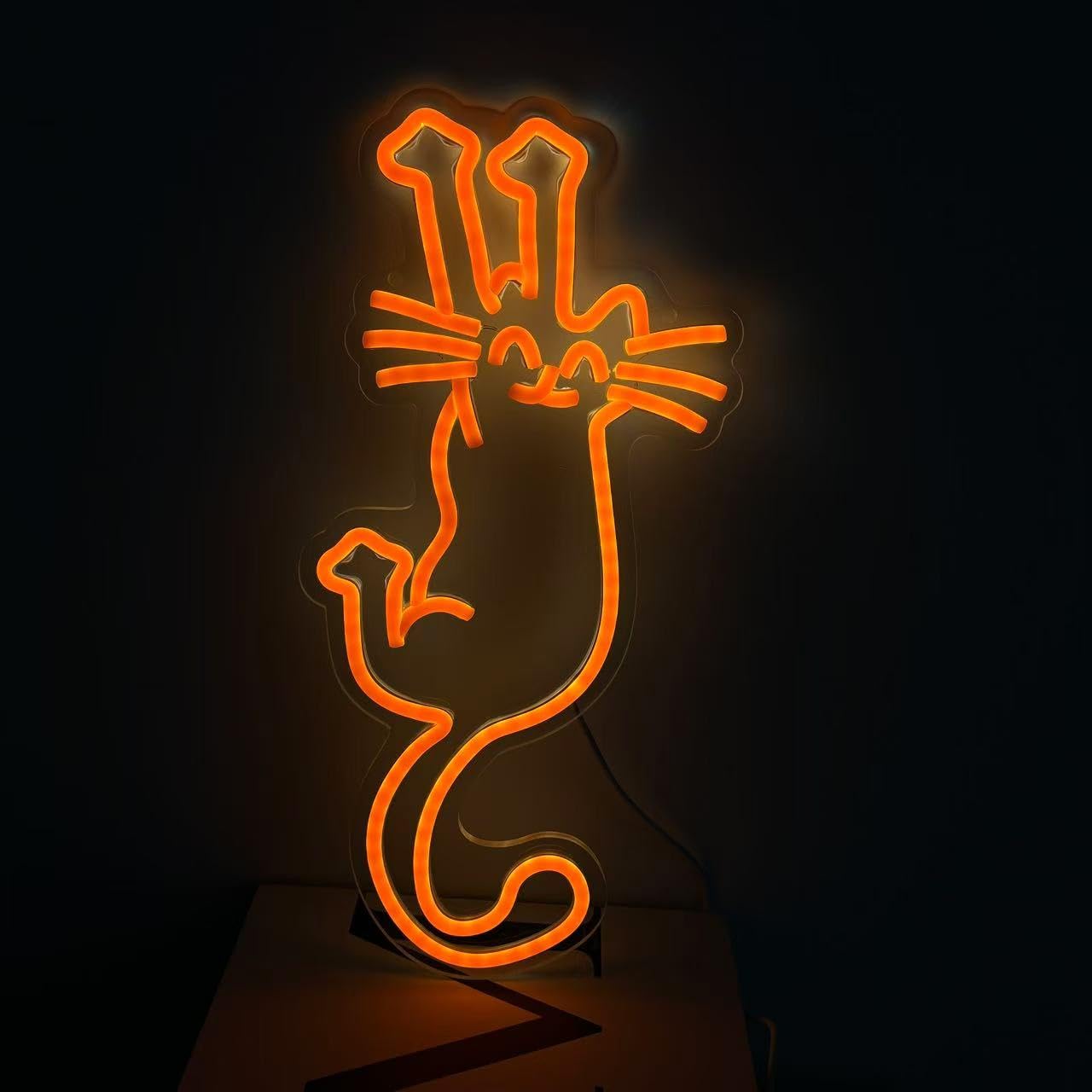 Paw Up Cat Neon Sign Animal USB Operated Decorative LED Cute Kitten LED Neon Custom Neon Sign Cat Lovers Gift Cat holding Sign