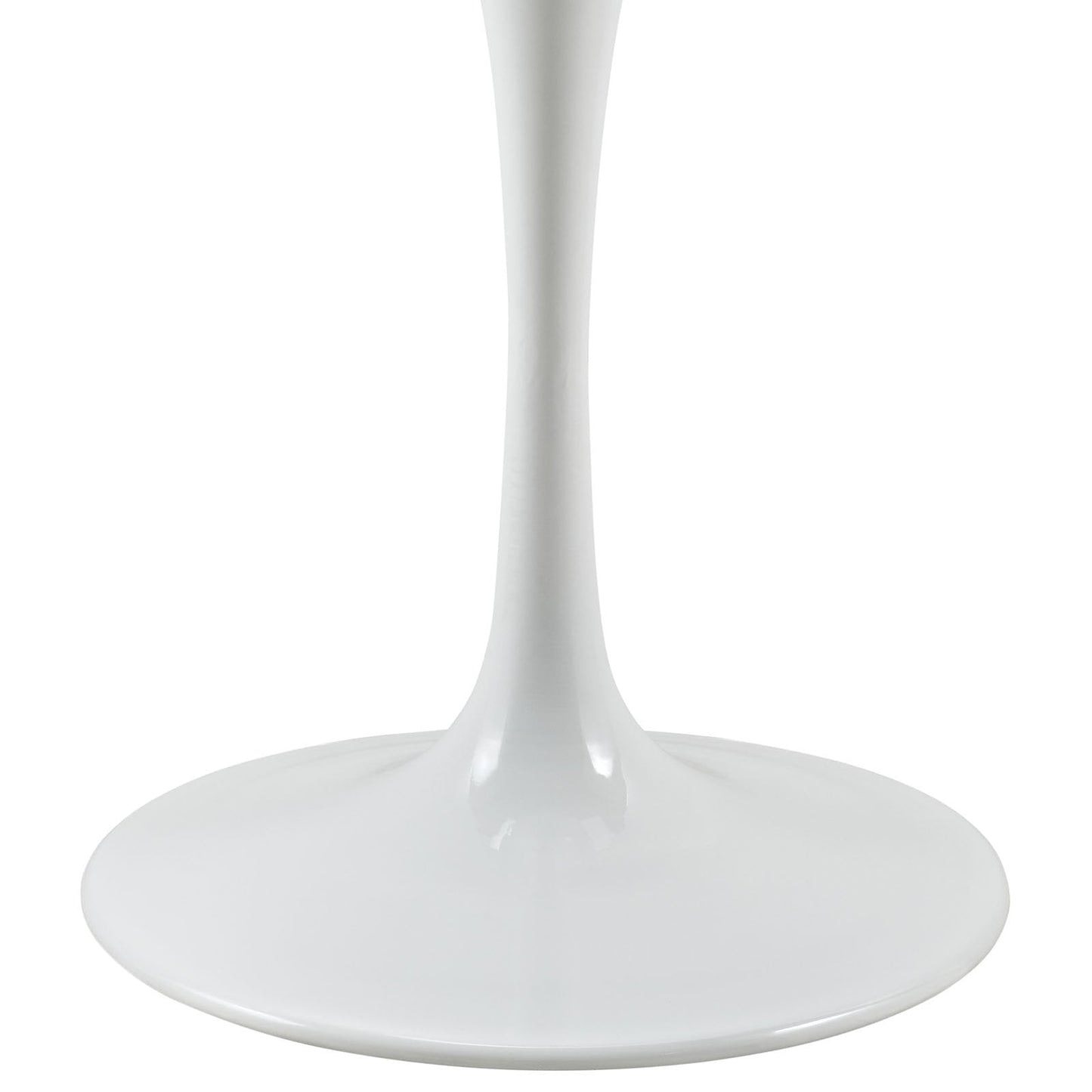 Modway Lippa Round 28" Mid-Century Modern Artificial Marble Dining Table in White