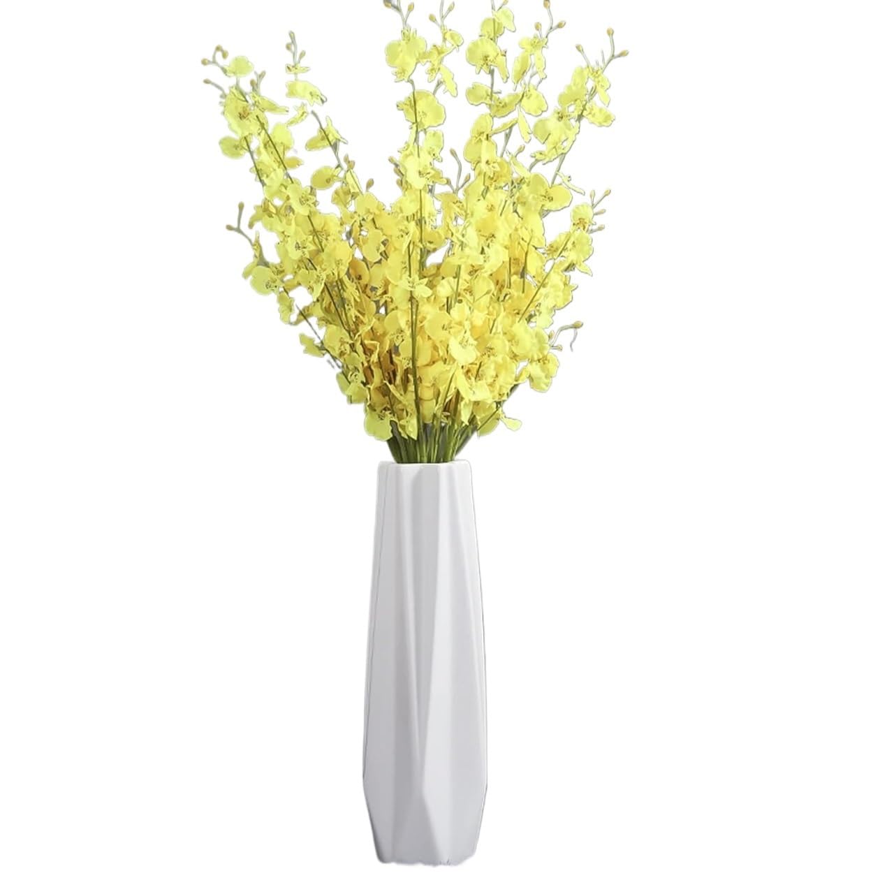 UWYTGF Floor Vase Ceramic Vase,Decorative Large,Floor,Large Floor Vase,White Ceramic Vase,Handcrafted,Sophisticated Vessel for Decorative Branches and Dried Flower,White-61Cm,White,45cm