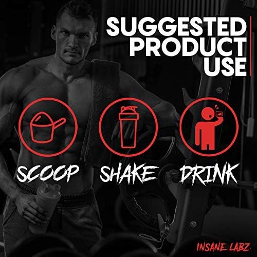 Insane Labz Psychotic Gold, High Stimulant Pre Workout Powder, Extreme Lasting Energy Focus, Pumps and Endurance with Beta Alanine, DMAE Bitartrate, NO Booster (35 Servings, Cherry Bomb)