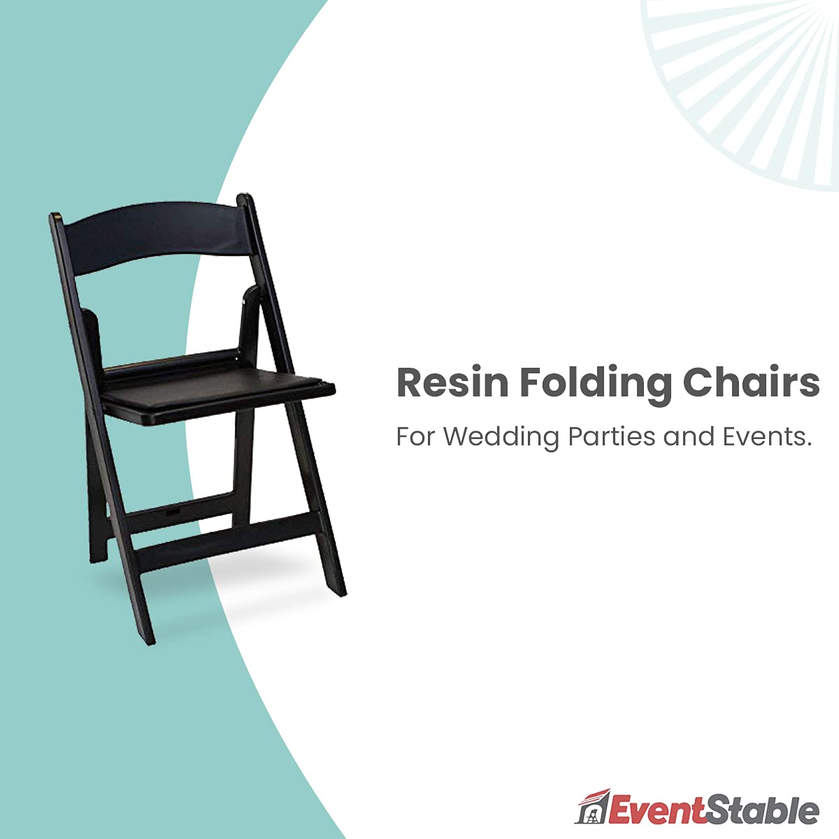EventStable Titan Series 200 Resin Folding Chairs with 8 Dollies and 8 Straps Bundle - Black Indoor/Outdoor Lightweight Folding Chair - Padded Folding Chair for Weddings Parties Events