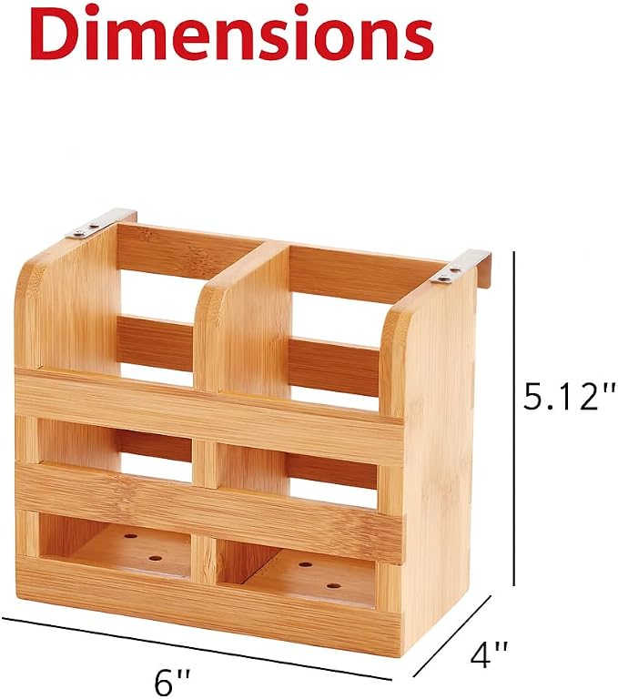 HIC Kitchen Dish Rack Caddy for Folding Dish Drying Rack (#97086), Natural Bamboo