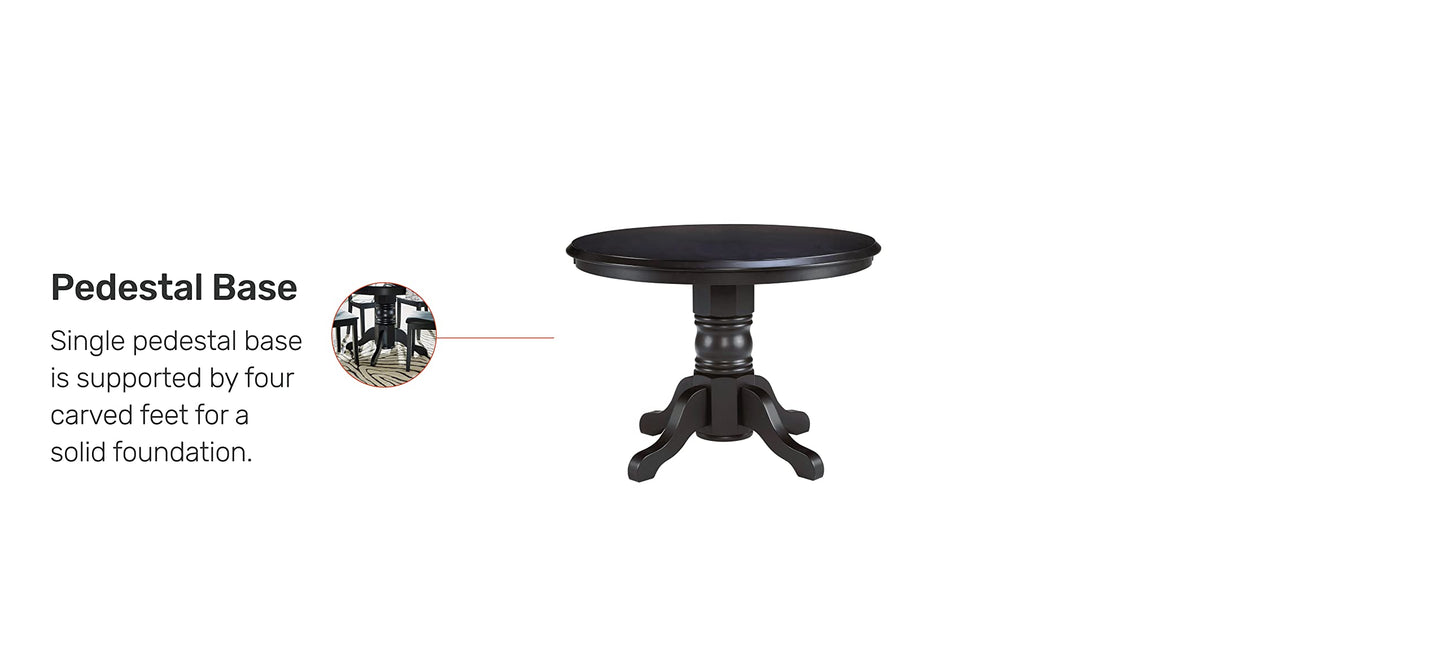 Homestyles Blair Black Round Dining Table, 42"
