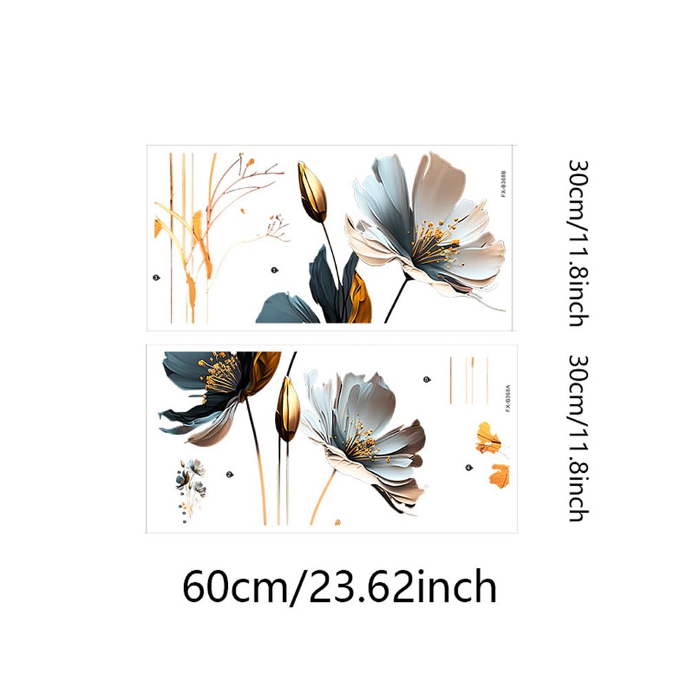 CNUSER 3D Wall Stickers DIY Flower Wall Decal Removable Waterproof Wall Art Decor for Bedroom Living Room Offices Home Decoration (Floral)