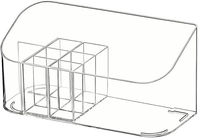 Makeup Tray Holder Organizer Cosmetic Display Case Tabletop Desktop Vanity Countertop Bathroom Wall Cabinet Medicine Storage Box 9 Dividers 2 Removable Women Ladies Girls Gifts Crystal Clear 1 PACK