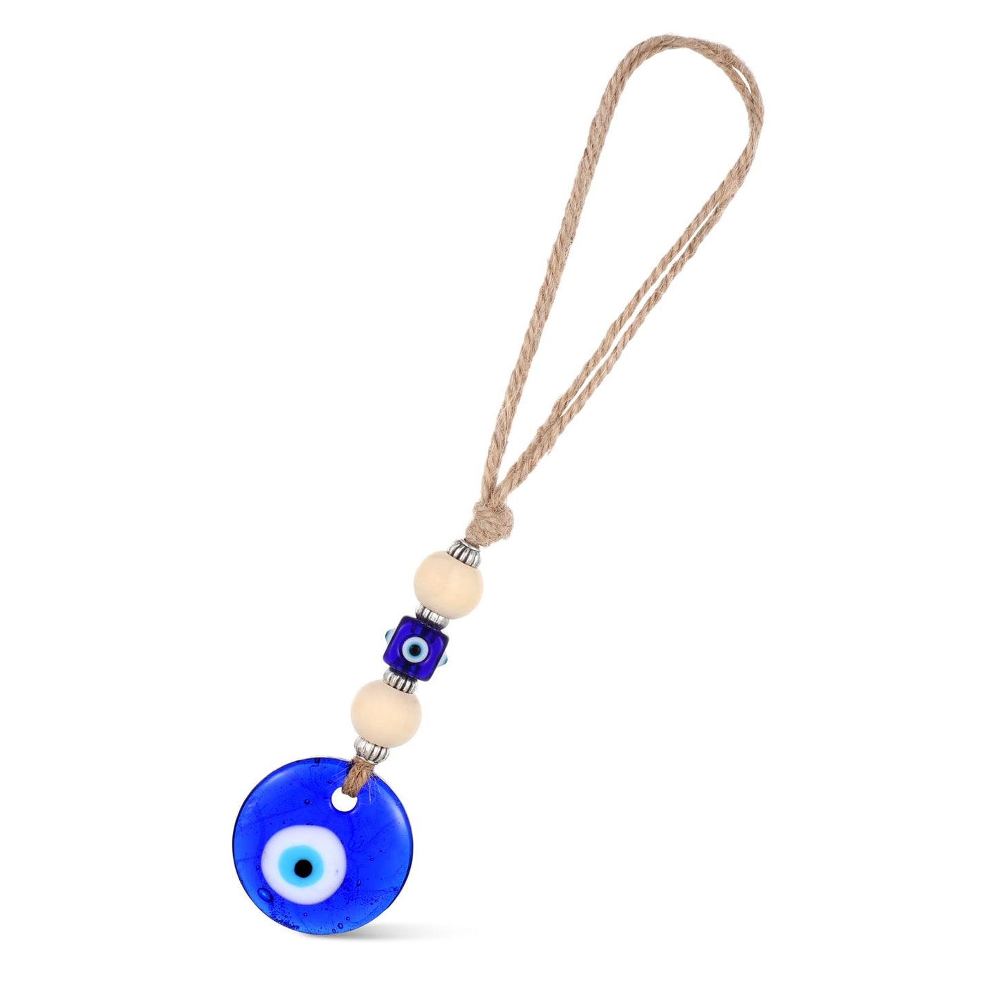 Ptwola Evil Eye Car Hanging Ornament Blue Beaded Decor Pendant Amulet Charm Accessories for Rear View Mirror Window Door Wall Protection Blessing