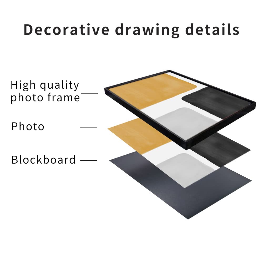 Wall Art Framed Wall Art Modern Abstract Canvas Wall Art 3 Piece Set Of Painted Prints Boho Style For Living Room Bathroom Kitchen Office Wall Decor Canvas Artwork (black 24" X 32"X 3 pieces)…
