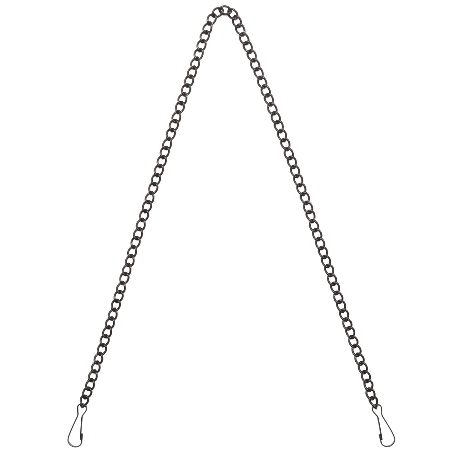 Bieye Metal Chain with Safety Hooks for Tiffany Style Stained Glass Window Panel Hangings, 30 inches Long Black Electrophoretic Coating, Chain001