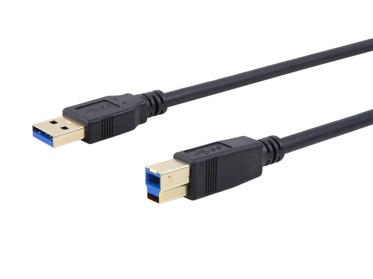 3.0 6 Monoprice USB Type-A to Type-B Cable - Male to Male, Feet, Black - Select Series