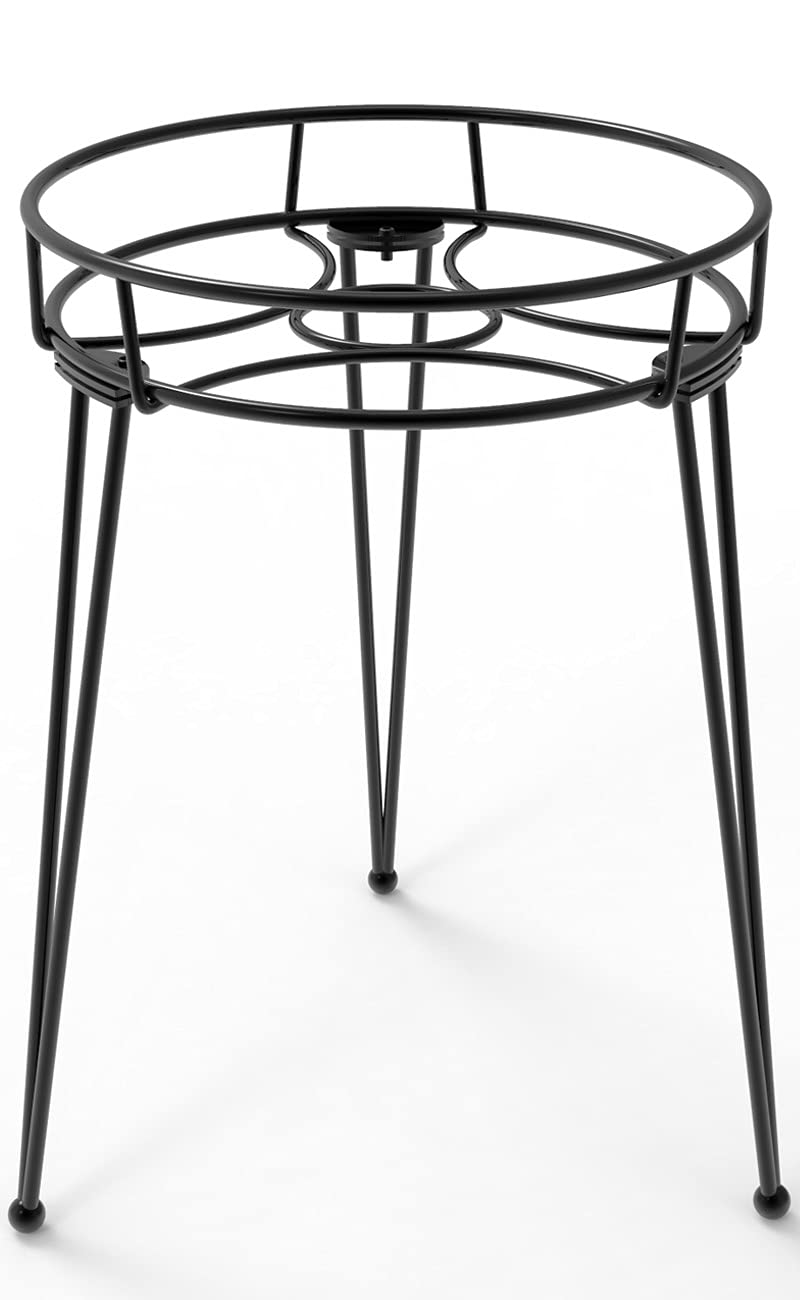 iLTreFlo Midcentury Modern Metal Potted Plant Stand 18.7 inches Tall Flower Pot Holder Large Rustproof Iron Garden Container Heavy Duty Rack for Planter,Black (18.7 inches Tall Black)