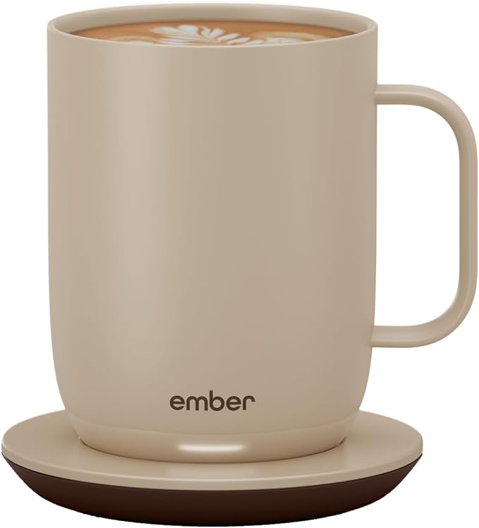 Ember Temperature Control Smart Mug 2, 14 Oz, App-Controlled Heated Coffee Mug with 80 Min Battery Life and Improved Design, Sandstone