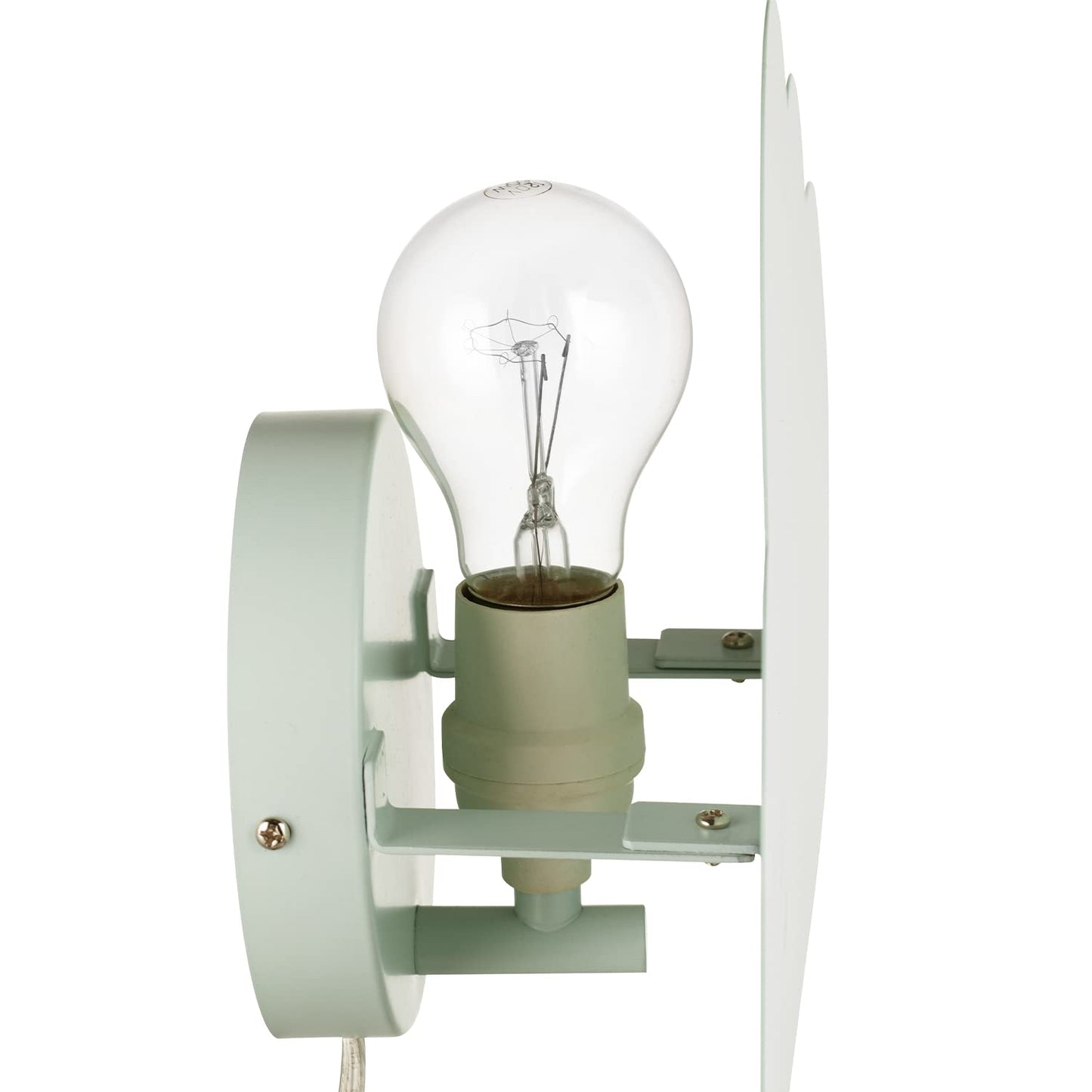 Globe Electric Nimbus 1-Light Floating Cloud Plug-in Wall Sconce, Matte Mint, 6ft Clear Cord, Inline On/Off Rocker Switch, Bulb Not Included