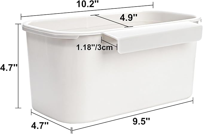 DEAYOU 3 Pack Hanging Cup Holders, Utility Rolling Cart Accessories, Hanging Storage Basket, Pencil Holder Makeup Organizers for Art Craft Supplies, Home, Kitchen, Office, White, 10.2''x5.5''x4.7''