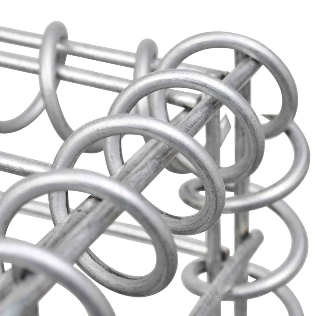 Tmriohed Galvanized Steel Large Gabion Raised Planter 177 x 177 x 24 in Silver Rectangular Outdoor Garden Box for Patio, Lawn & Modern Landscape Decor