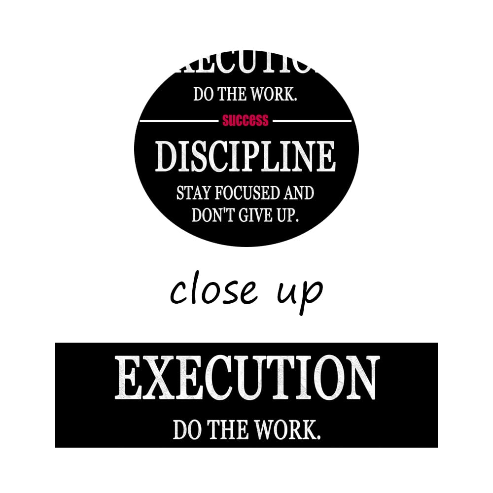 Formula for Success is VISION EXECUTION DISCIPLINE Inspirational Wall Decor Printed Canvas Poster Motivational Wall Art for Company Office Bedroom Living Room Framed Ready to Hang [18" W X 24" H]
