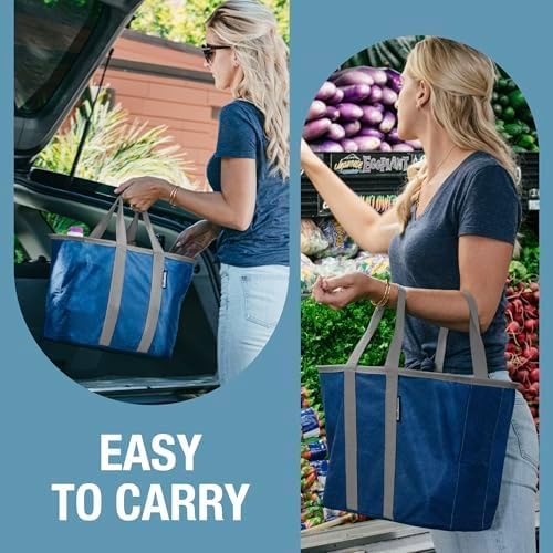 CleverMade EcoBasket Collapsible Tote Basket – Reusable Grocery Tote