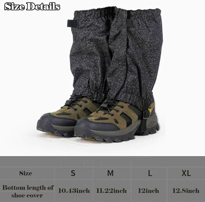 Leg Gaiters, Waterproof,Lightweight and Adjustable, Snow Boot Gaiters, for Men and Women Hiking, Walking, Hunting, Backpacking,Skiing, Mountaineering