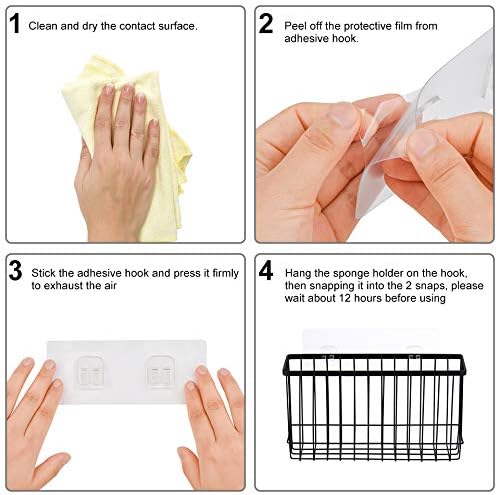 Toplife Wall Door Adhesive Kitchen Wrap Organizer Rack, No Drilling, Black