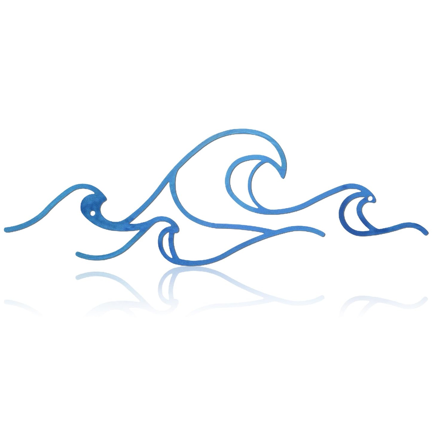 Seeloowy Wave Wall Decor Blue Metal Wire Wall Art Ocean Coastal Sea Beach Pictures Surf Nursery Themed Hanging for Home Living Room Summer Seaside Decoration for Bedroom Bathroom