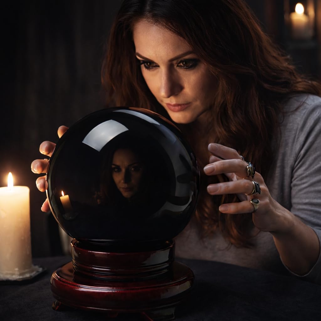 Mina Heal Rare Large Obsidian Crystal Sphere for Meditation, Healing, Feng Shui, and Protection – Handcrafted Black Obsidian Ball with Stand
