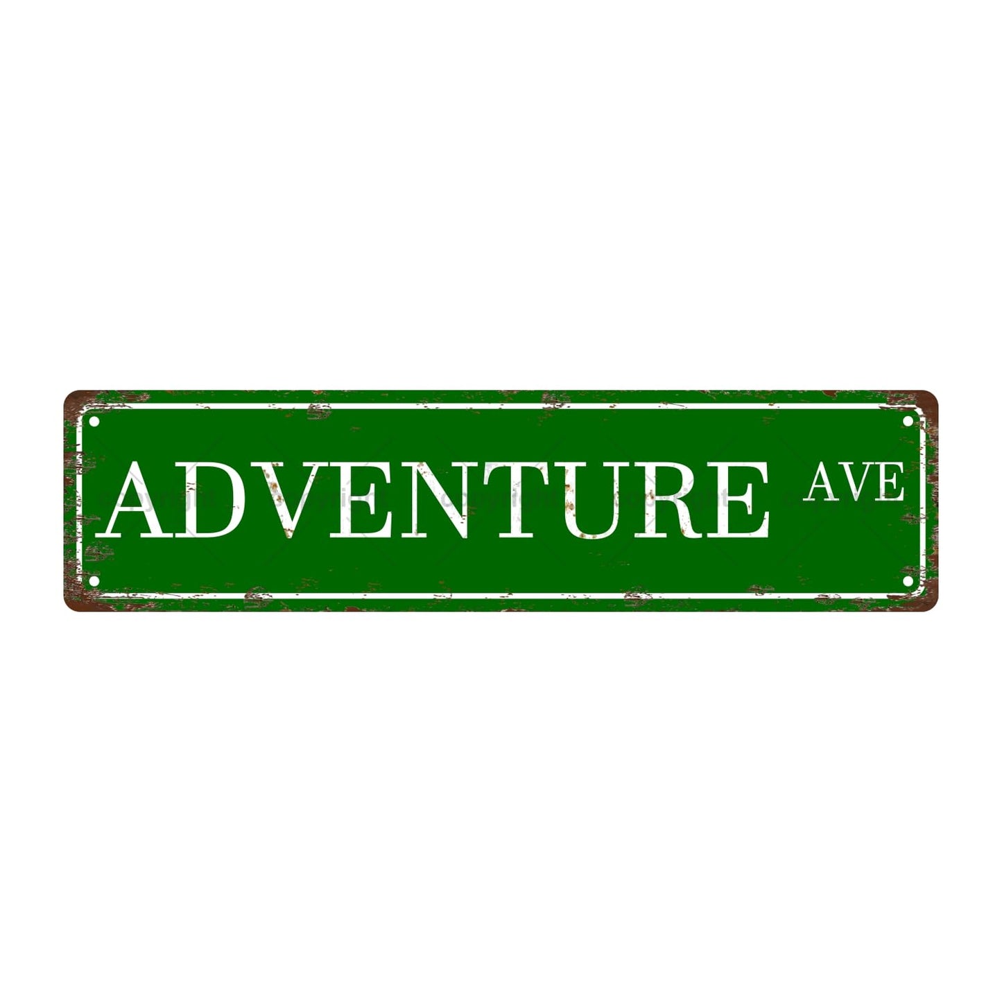 ADVENTURE AVE BOOKSHELF Metal Tin Street Sign Bar Cafe Garage Cave Home Room Wall Bathroom Farmhouse Garden Porch Patio Decor, 16 x 4 Inch