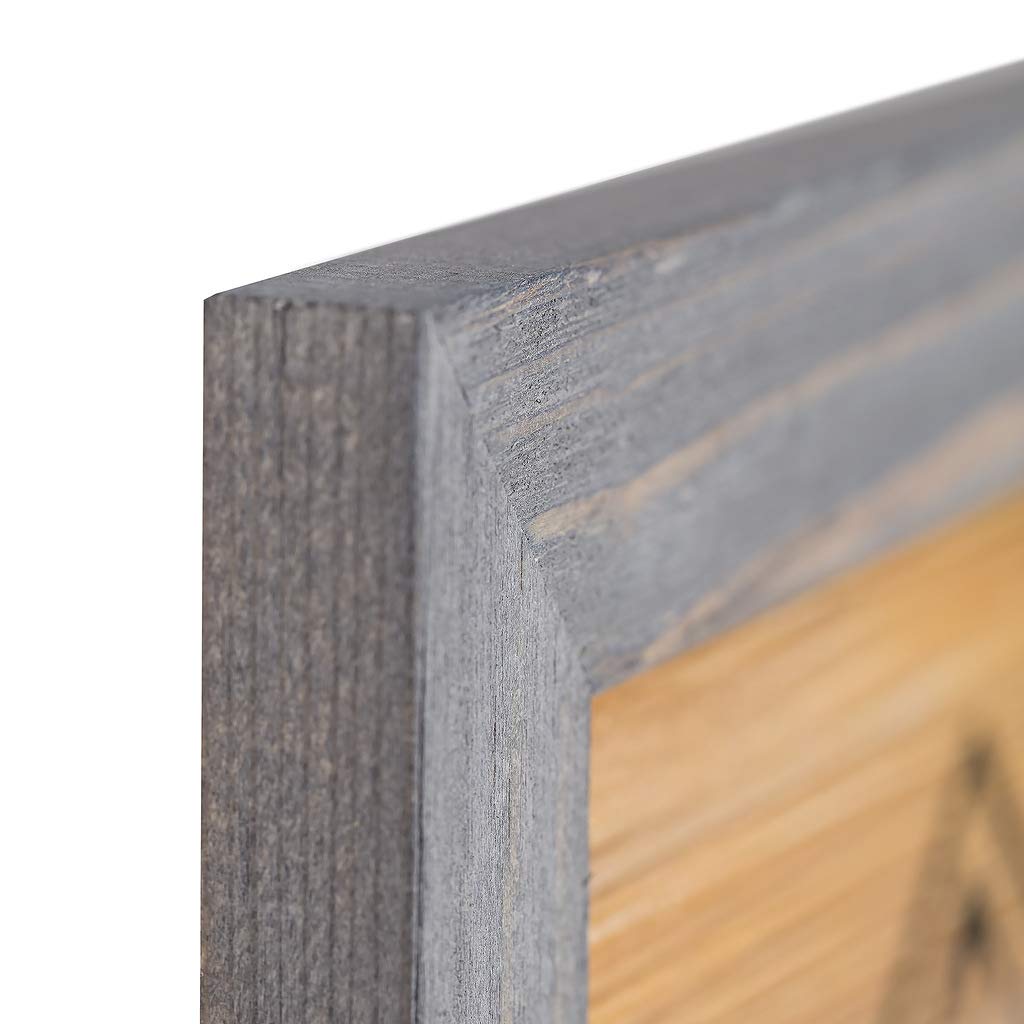 Rustic Wooden Picture Frame 5x7 Inch - Set of 2-100% Natural Eco Distressed Wood - Real Glass - Made for Wall and Table Top Display - Grey