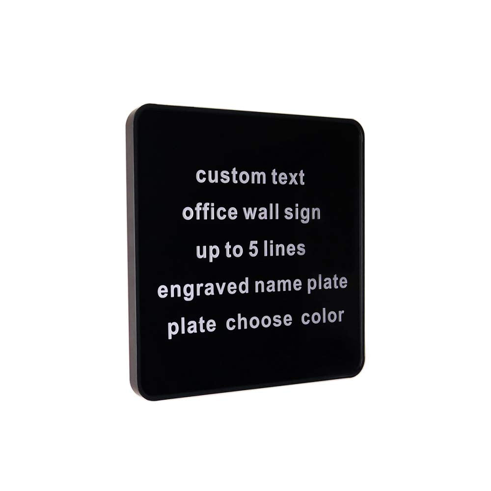 Custom Engraved Door Suite Wall Sign | Office Sign | Personalized Wall Plaque | Business Doctor Law Firm Home Office Cafe Shop | Up to 5 Text Lines Adhesive Backed or Simple Keyhole Mounti (6" x 6")