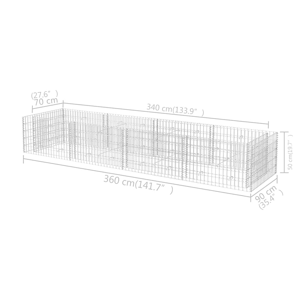 Todiikf Large Silver Galvanized Steel Raised Garden Bed 141.7"x141.7"x19.7" Modern Industrial Planter Box Outdoor Heavy-Duty Flower Bed Kit for Patio Backyard Terrace