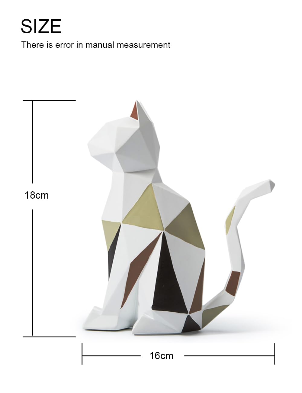 HAUCOZE Cat Statue Modern Animal Sculpture Home Decor Geometric Art for Living Room Office Desktop Gift 7.3 Inch