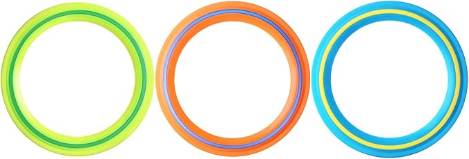Flying Disc for Kids Adults 11 inch Flying Ring, 3 Pack Beach Backyard Sports Play Soft Discs，Best Sport Outdoor Tossing Toy Gift for 4+ Year Old Boys Girls Family 3PCS (Yellow，Orange & Turquoise)