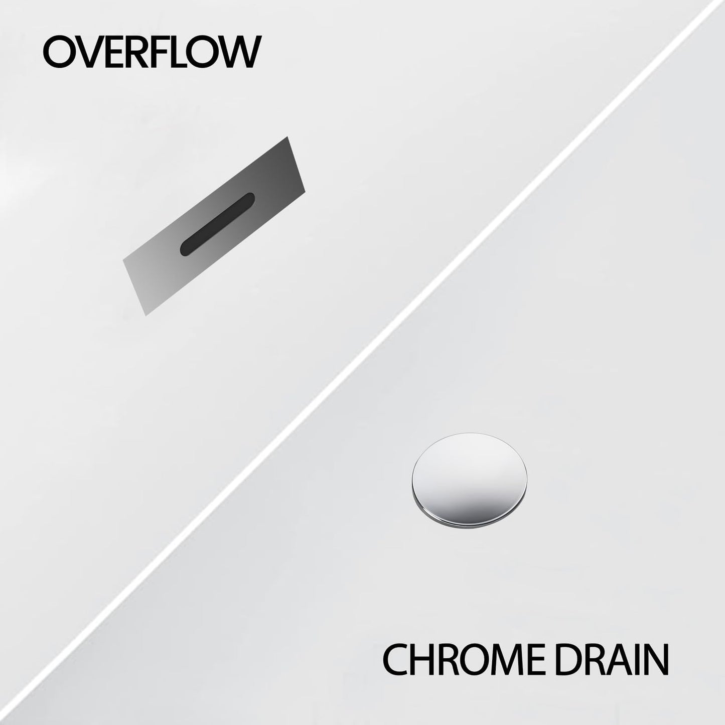 67" Acrylic Freestanding Bathtub, Black Exterior White Interior, Acrylic Stand Alone Tub with Chrome Drain, Spa Bath
