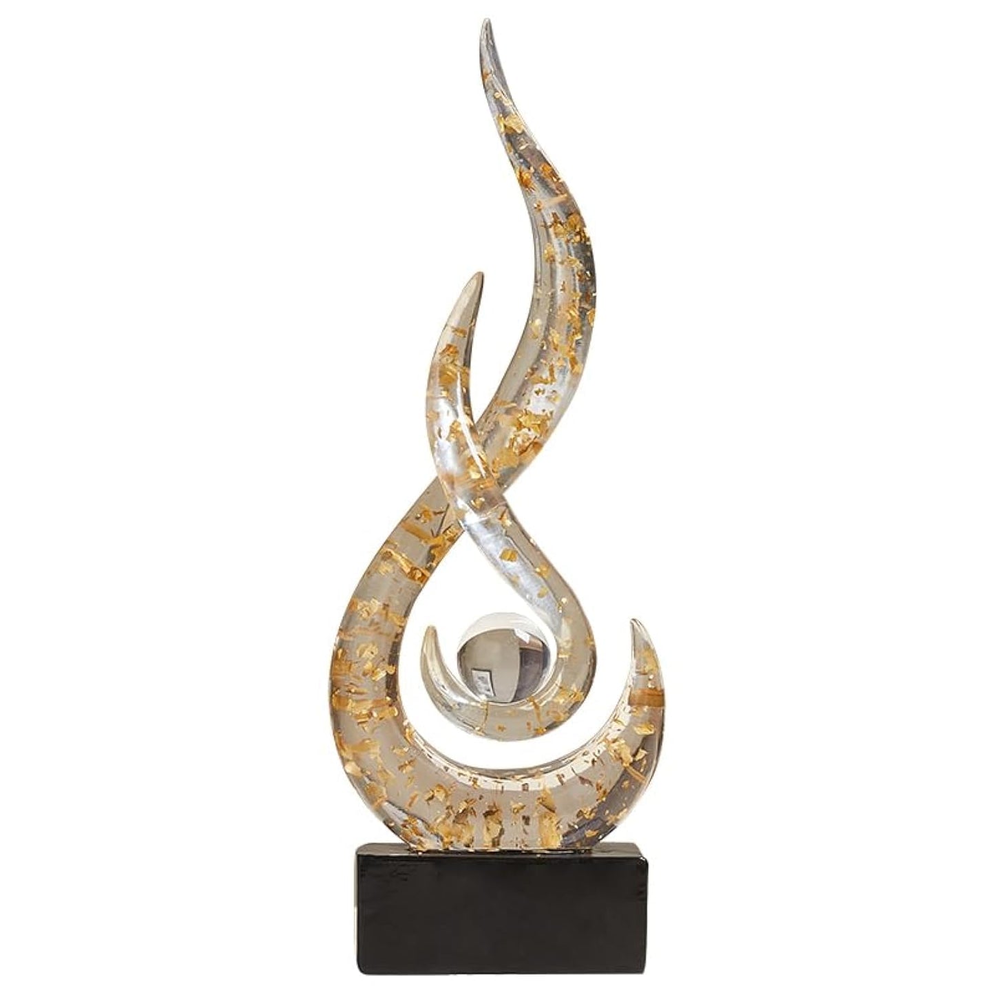 XYQXYQ Modern Abstract Art Table Decoration,Resin Flame Statue Modern Gold Centerpiece Ornaments for Living Room Great Gift Idea Home Decor,Collectibles