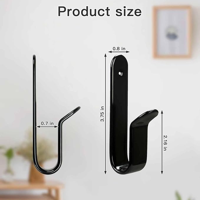 Snowboard Wall Mount & Skateboard Display Rack - Horizontal Hanger Clips for Snowboards, Longboards, Skateboards - Space Saving Storage Solution for Garage, Bedroom, Living Room (Black, 2 PCS)